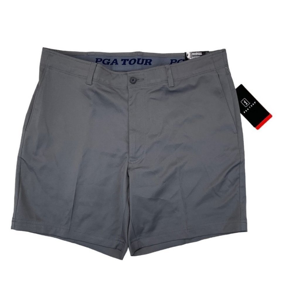 PGA TOUR Mens 7 Flat-Front Golf Short 36